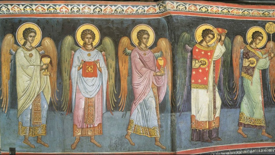 Небесная литургия Грачаница фреска