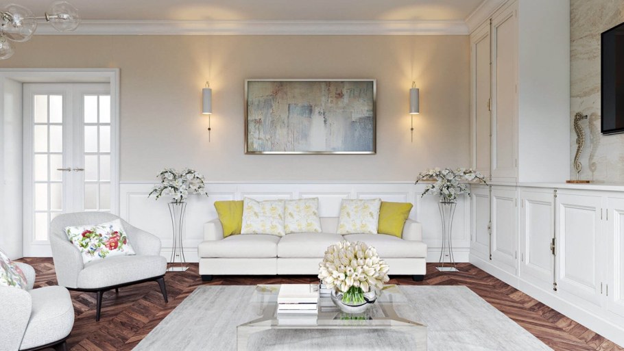 Жемчужно-белый цвет в интерьере