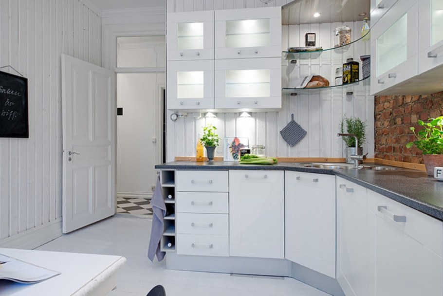 Сканди кухня белая