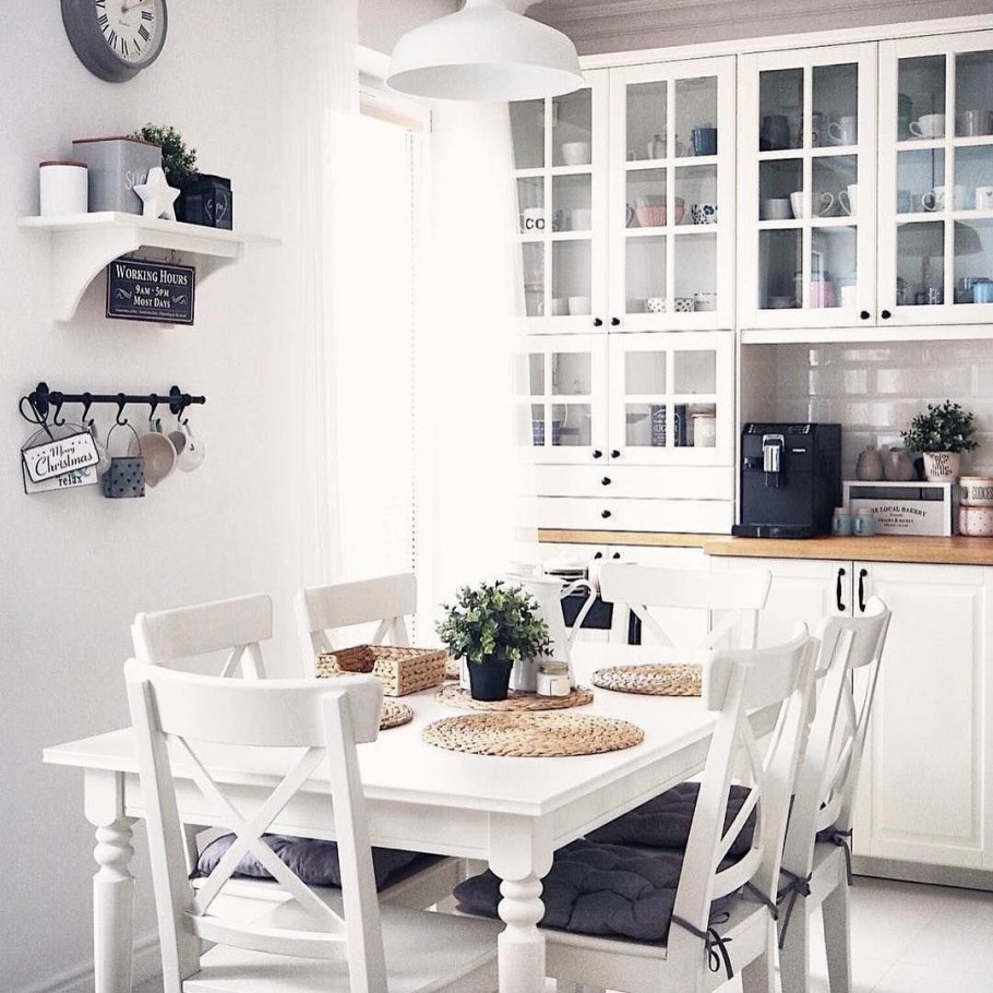 Белая кухня икеа Сканди стиль икеа