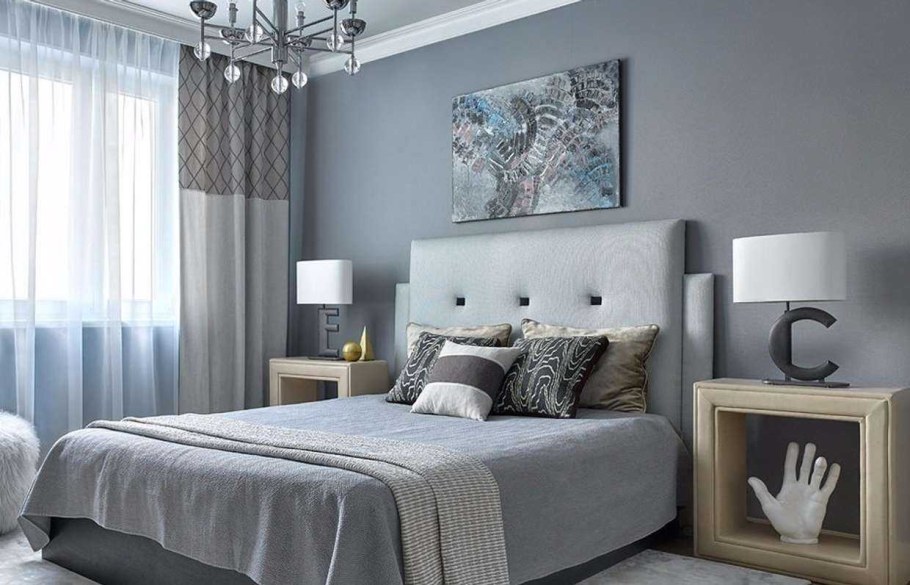 Спальня в серых тонах