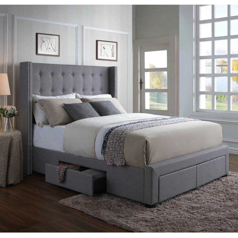 Кровать Дуглас серая