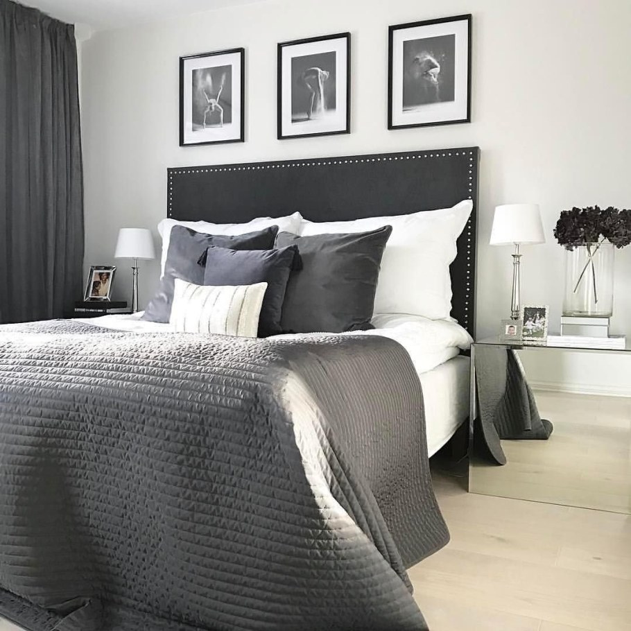 Спальня в серых тонах