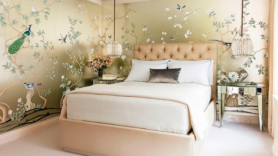 Обои в интерьере спальни