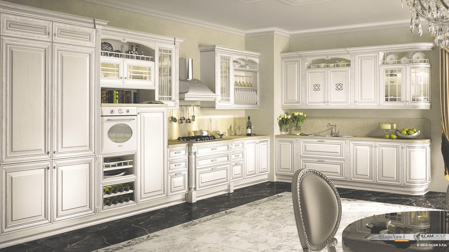 Кухня Нео классика патина шампань