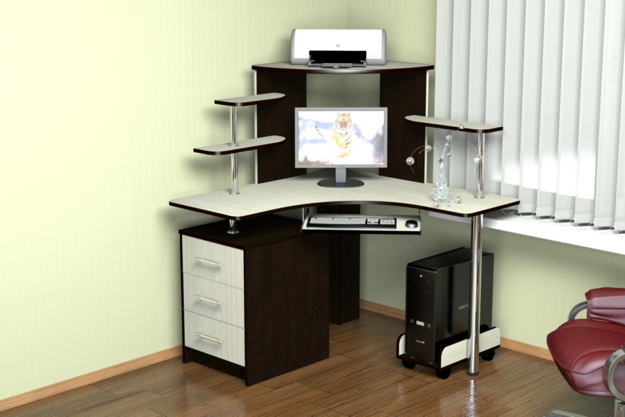 Стол компьютерный "Варяг-3" вишня