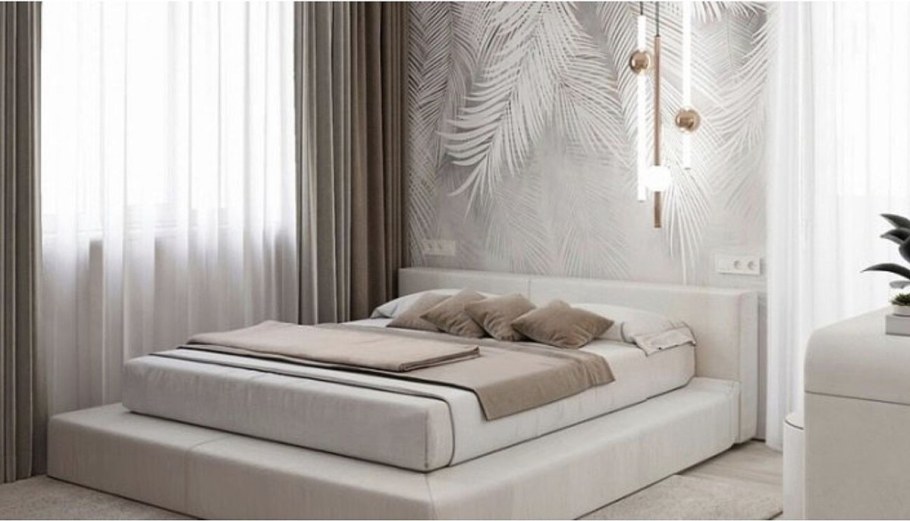 Фотообои в спальню над кроватью
