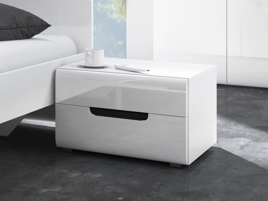 Тумба прикроватная Гектор белый глянец