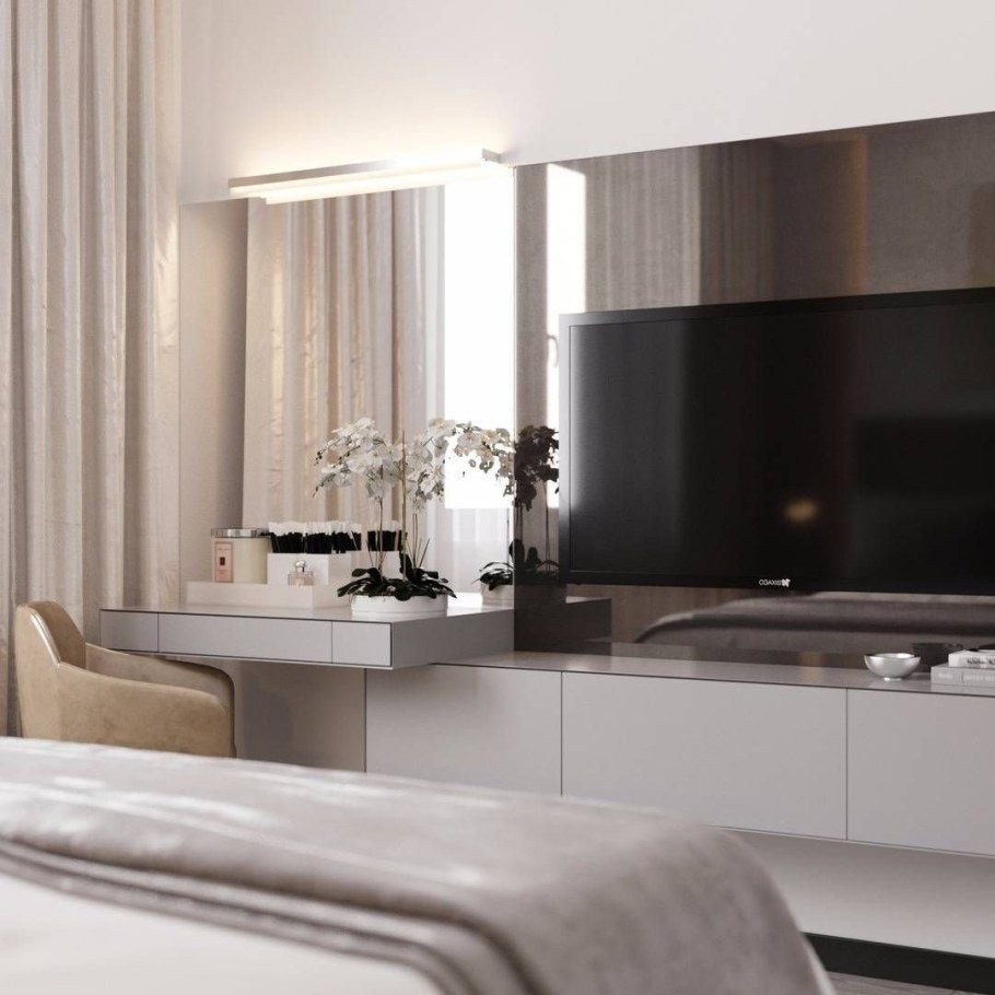 Туалетный столик в интерьере спальни