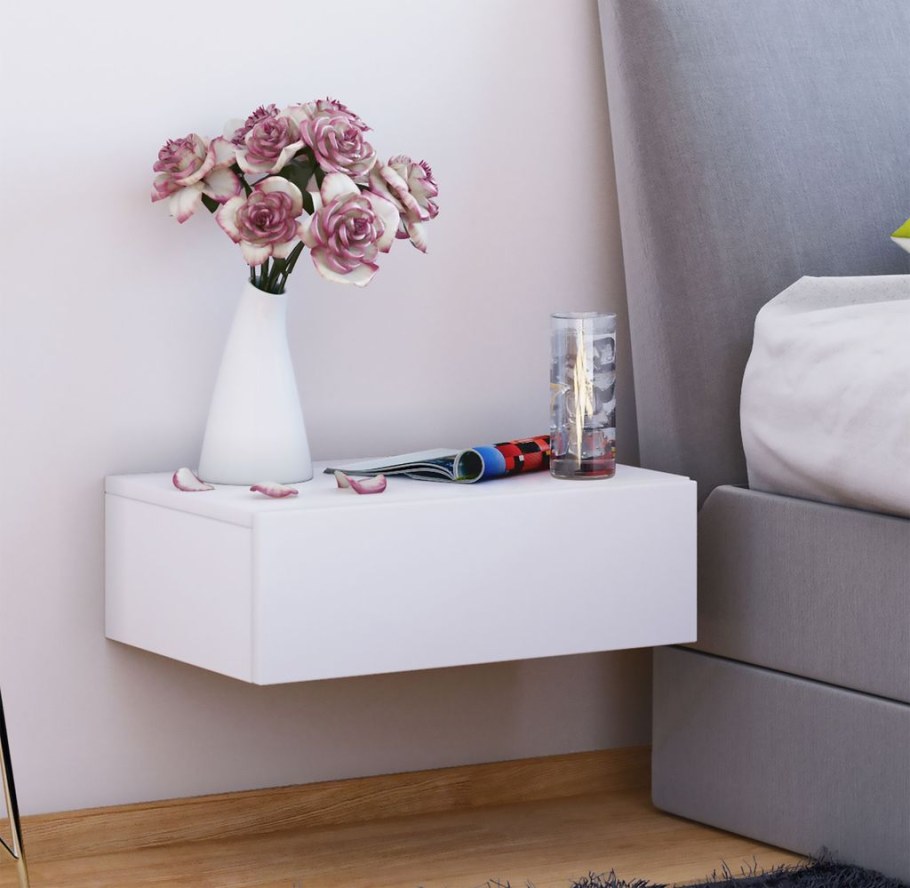 Прикроватная тумба подвесная белая икеа