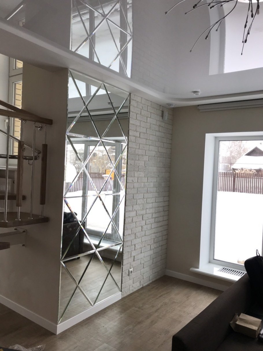 Зеркальная плитка в интерьере