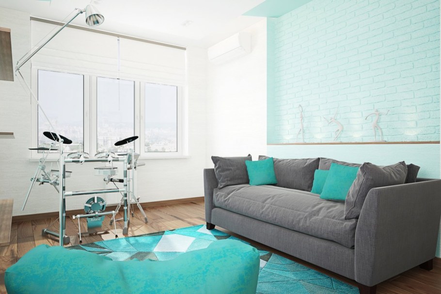 Бирюзовый цвет в интерьере