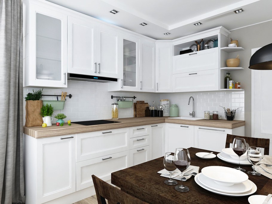 Белая кухня Мария в интерьере