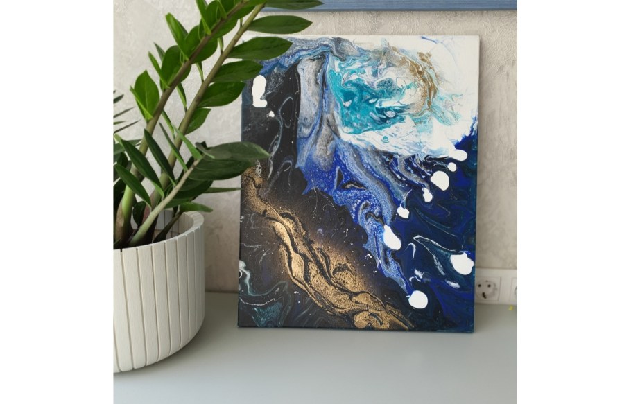 Картины в технике флюид арт