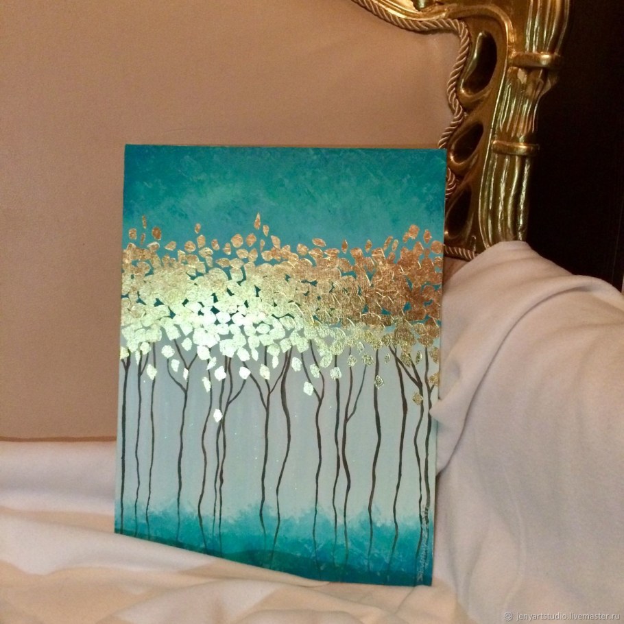 Интерьерная живопись акрилом и поталью