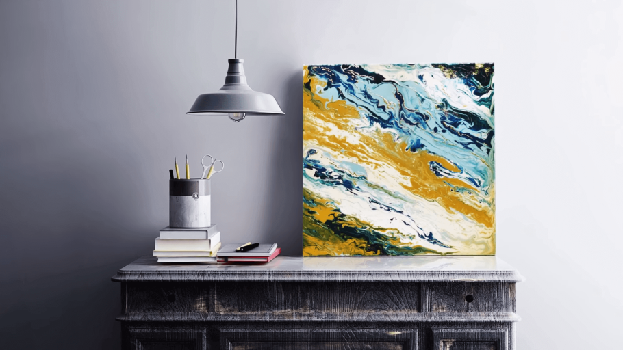 Акриловая живопись картины в интерьере