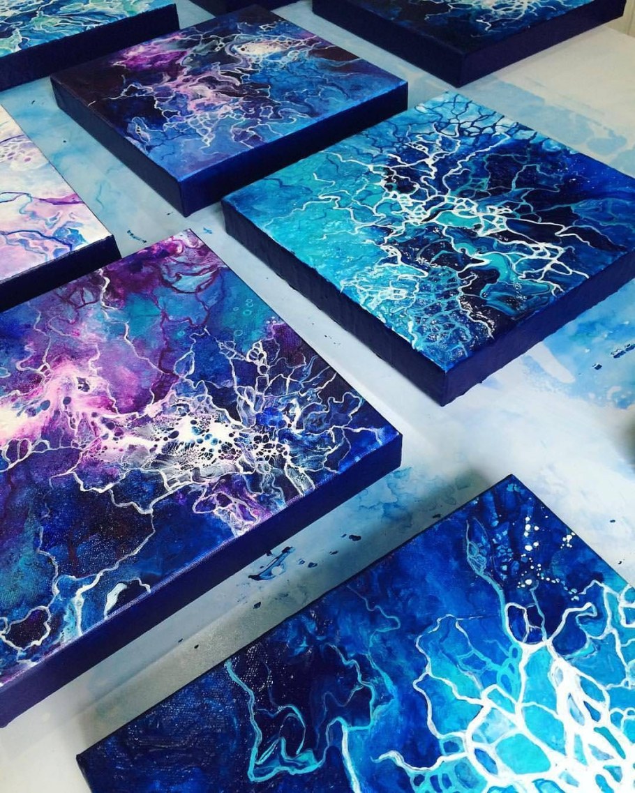 Флюид акрил техника