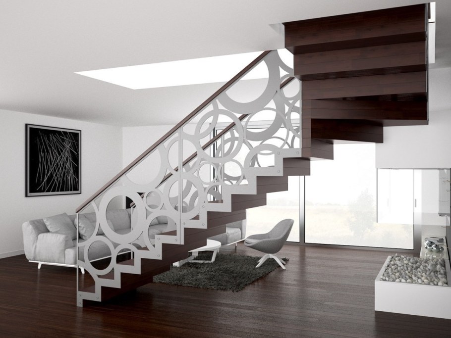 Современные ограждения для лестниц