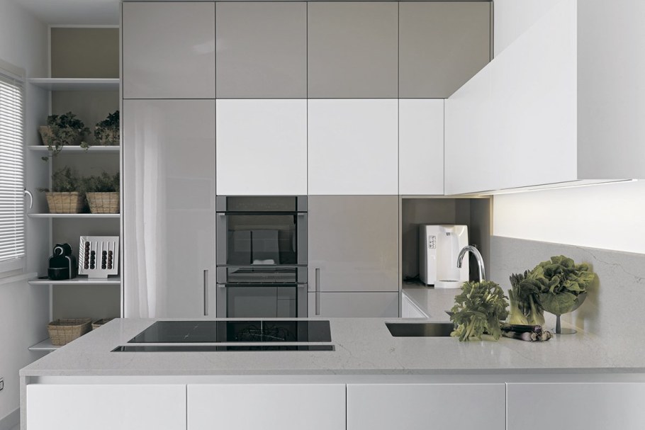 Кухня Модерн белая глянец