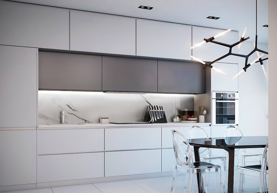 Современная белая кухня