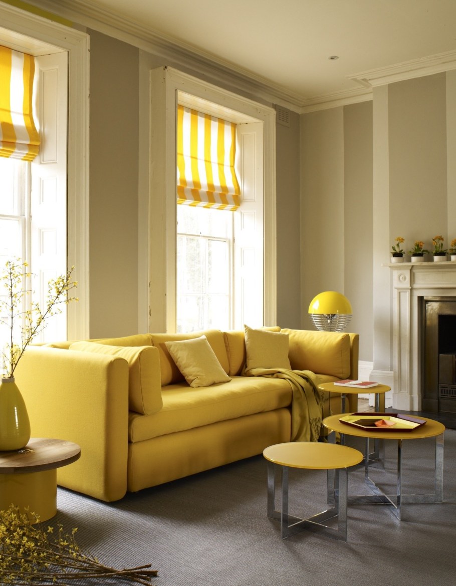 Желтый цвет в интерьере