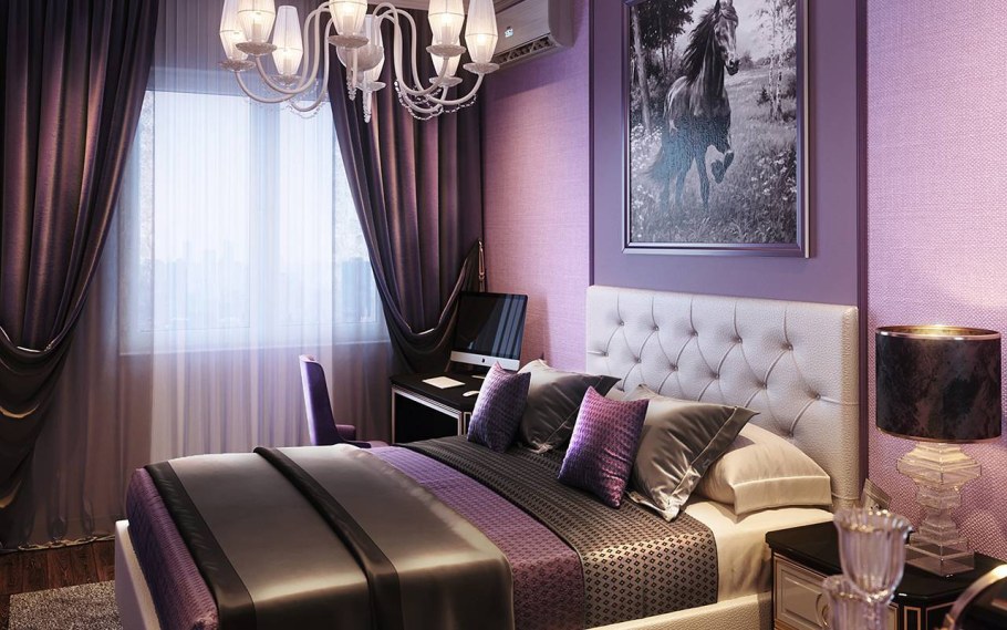 Спальня в фиолетовых тонах