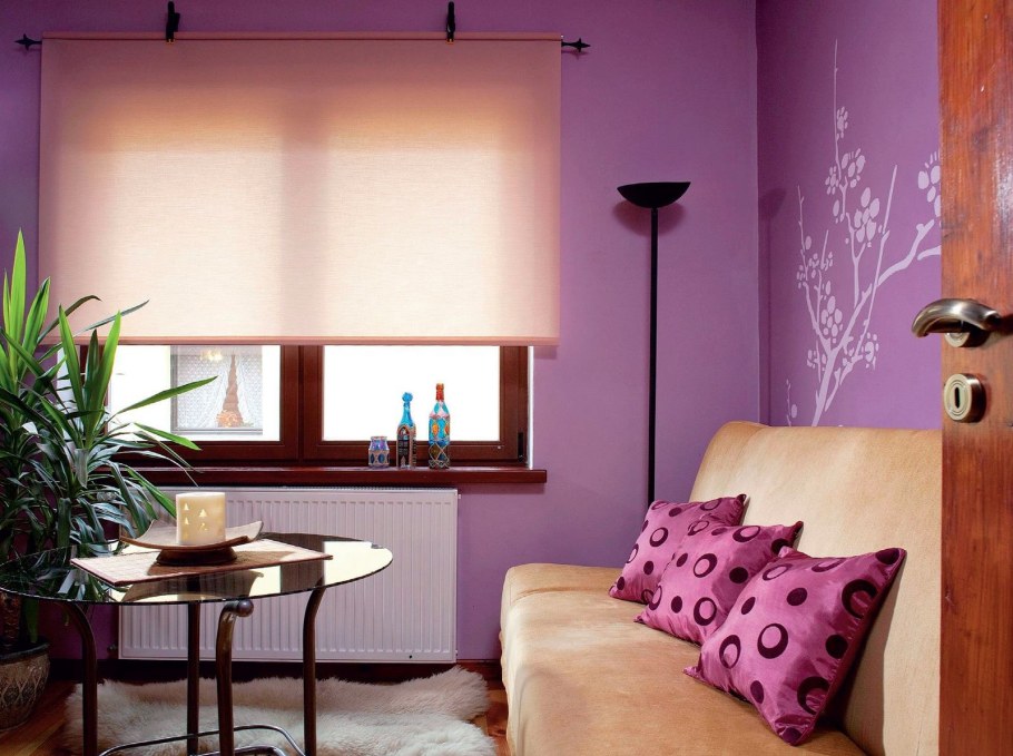 Интерьер в коричнево сиреневых тонах