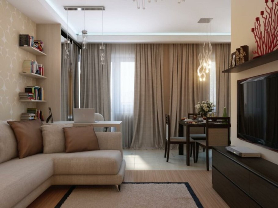 Интерьер однокомнатной квартиры