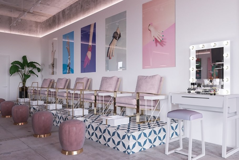 Интерьер салона маникюра