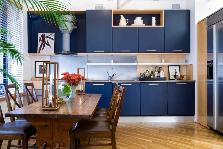 Кухня икеа Акстад синяя