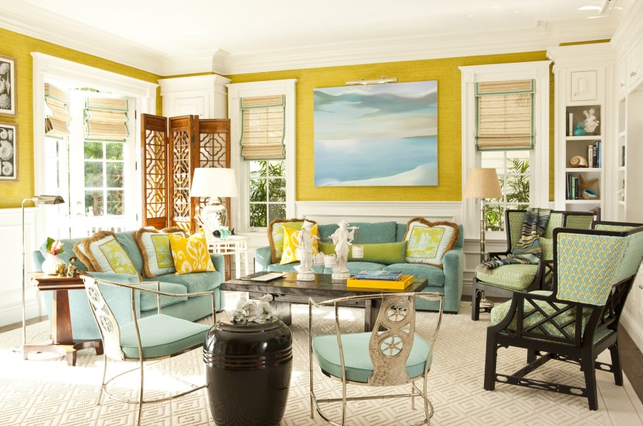 Сочетание зеленого в интерьере