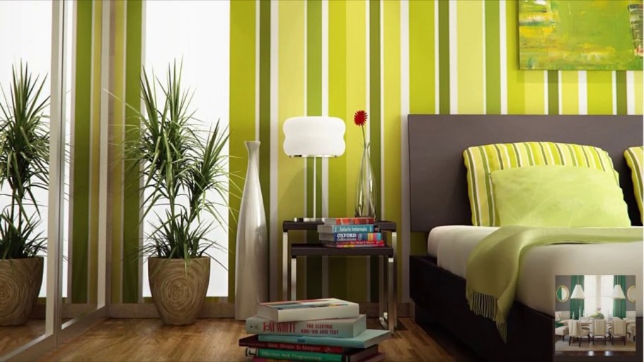 Сочетание зеленого в интерьере