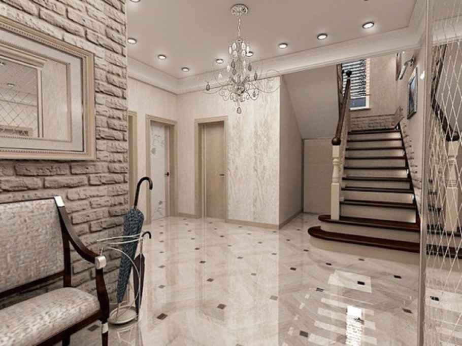 Отделка холла в частном доме