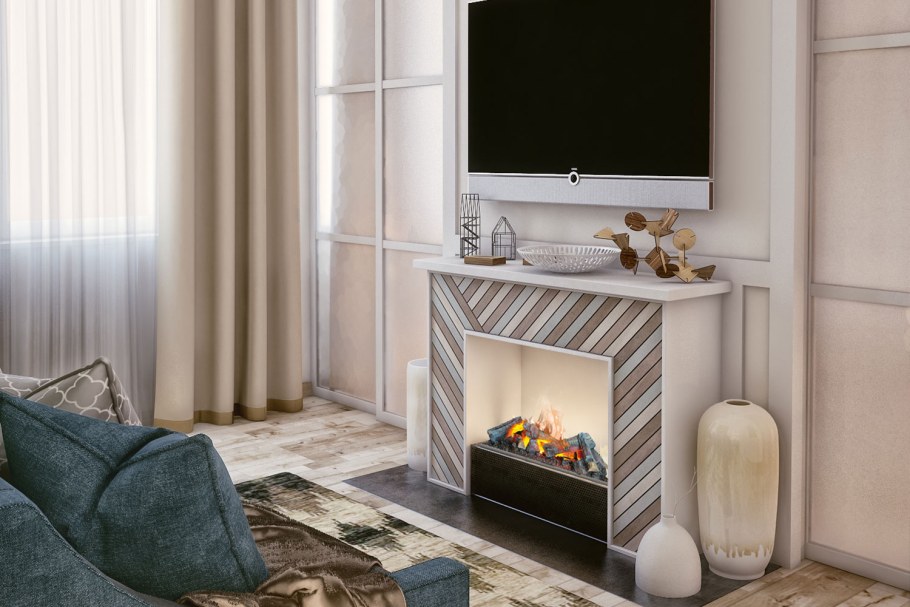 Декоративный камин в гостиной