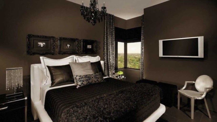Спальня в темных тонах