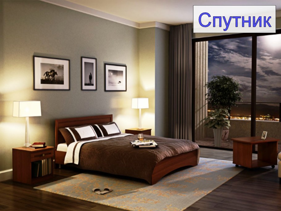 Спальня в коричневых тонах
