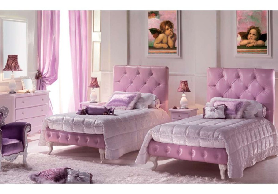 Розовая кровать для девочки