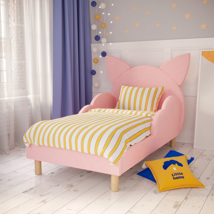 Кровать Микки Маус с мягким изголовьем