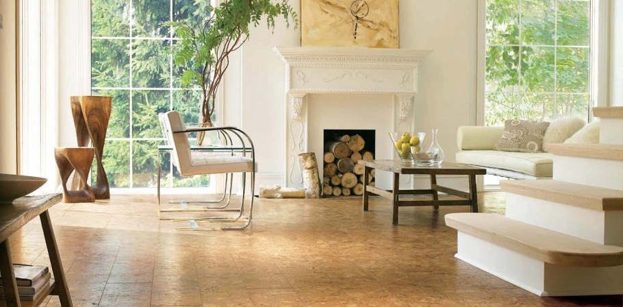 Пробковый пол в гостиной