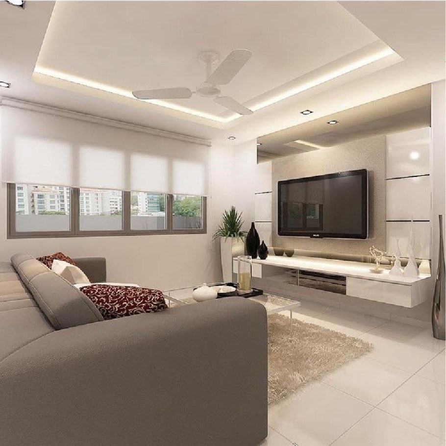 Современная отделка стен в гостиной