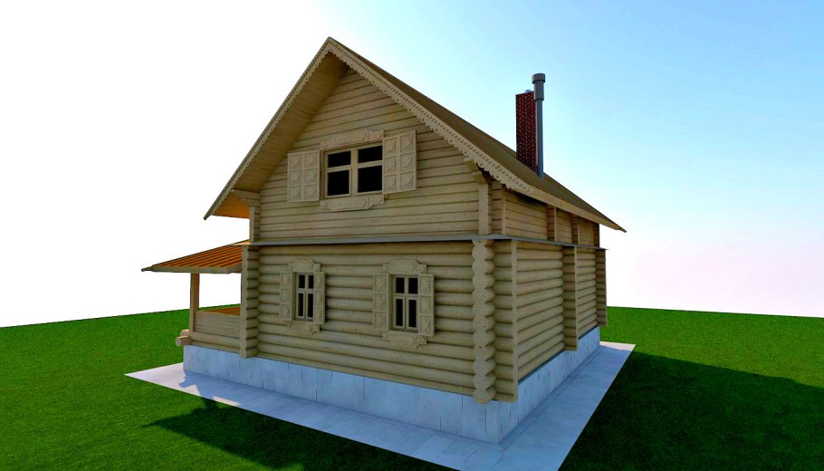Бревенчатый дом пятистенок