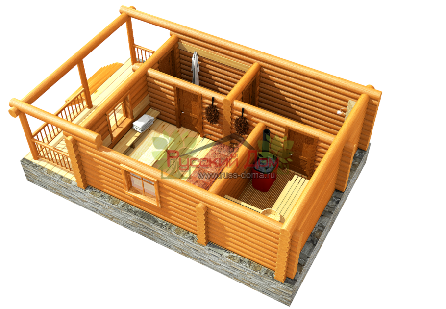 Баня 6х6 шестистенок планировка