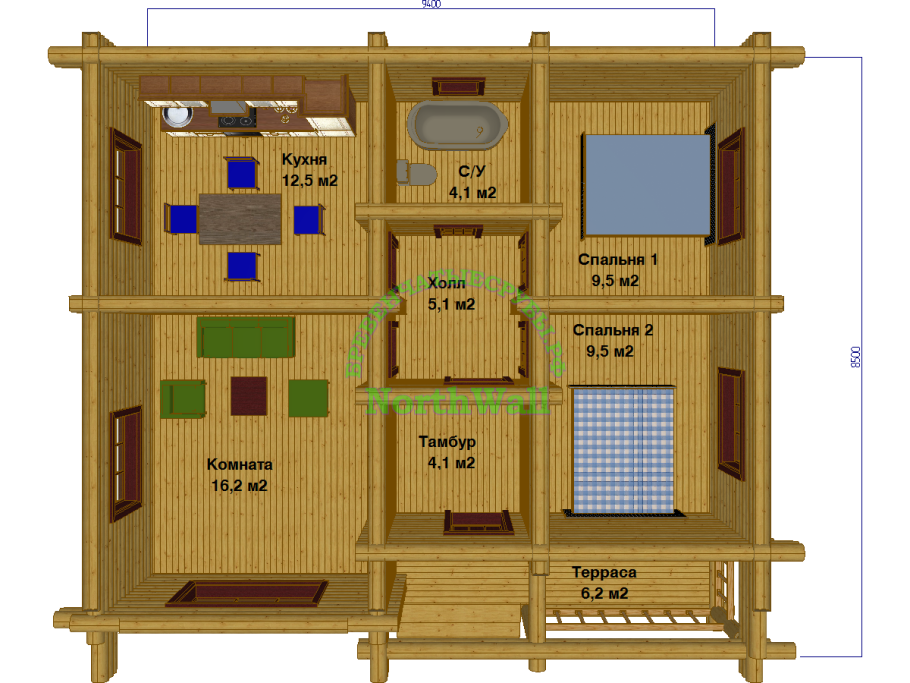 Планировка русской избы пятистенка