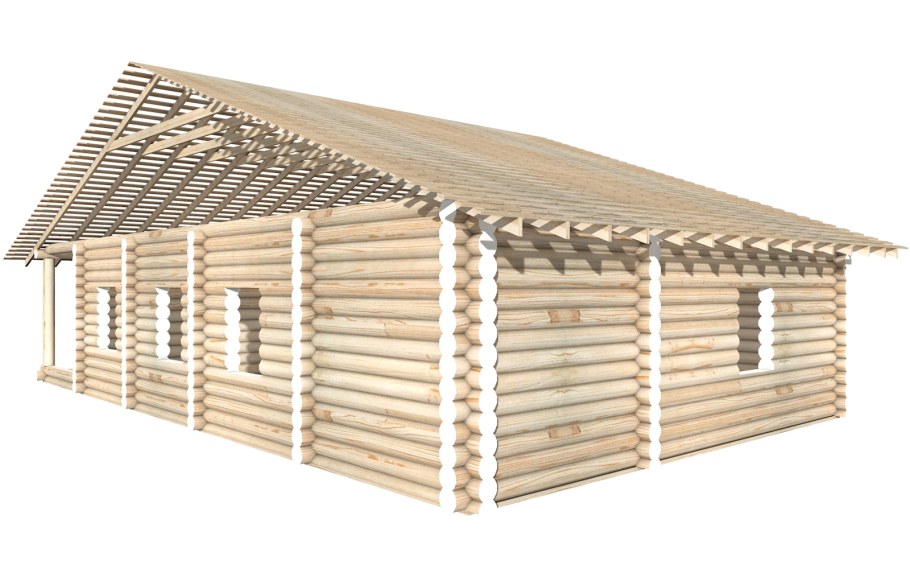 Сруб 6х4 пятистенок баня