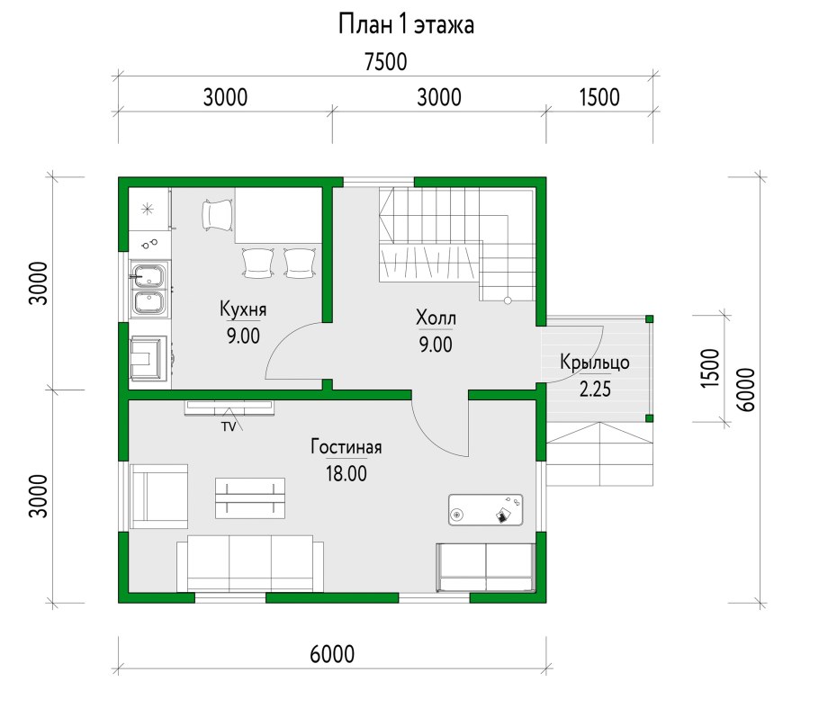 Дом 7 на 8 с мансардой планировка из бруса