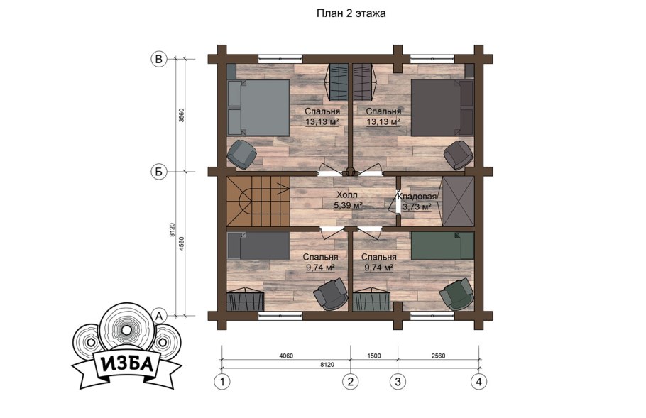 Сруб 6х9 пятистенок планировка