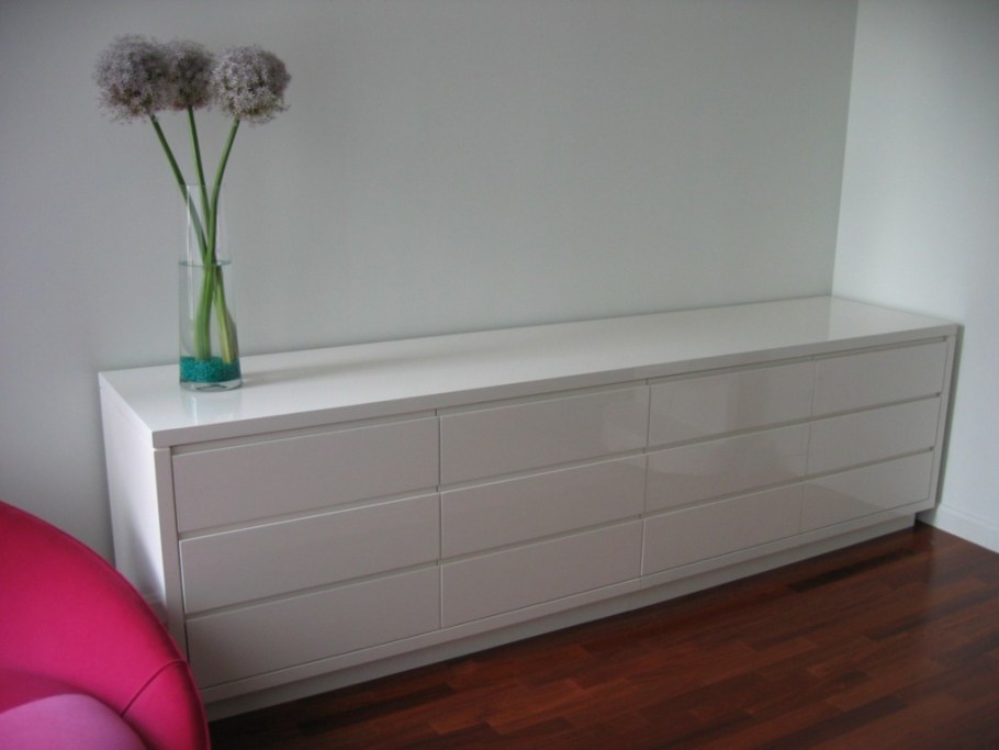 Комод Пайн белый глянец