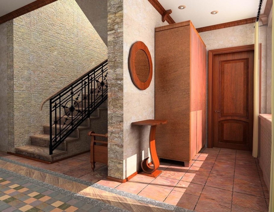 Интерьер коридора в частном доме