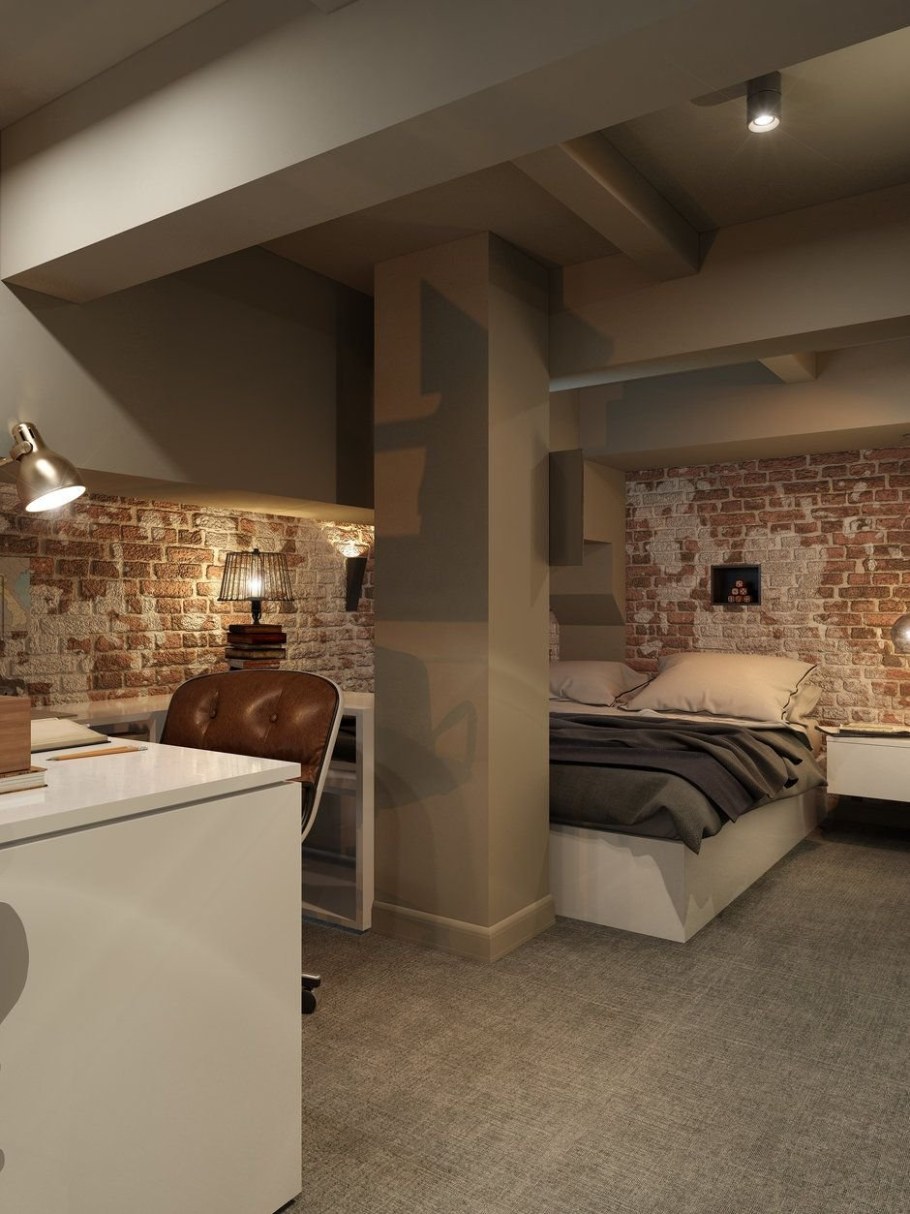 Квартира студия 25 м2 в стиле лофт