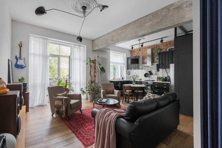 Интерьер квартиры лофт в сталинке